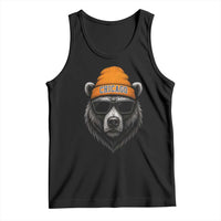 Cool Bear Chicago Graphic Tank Top Retro Vibe City Pride Beanie and Sunglasses - Wonder Print Shop