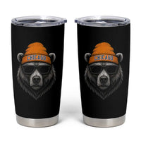 Cool Bear Chicago Graphic Tumbler Cup Retro Vibe City Pride Beanie and Sunglasses - Wonder Print Shop