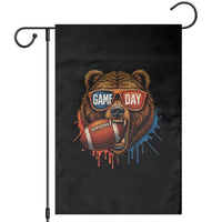 Cool Game Day Bear Graphic Garden Flag Bold Football Fan Dripping Paint - Wonder Print Shop