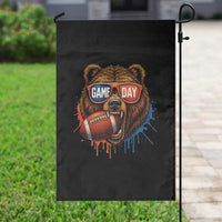 Cool Game Day Bear Graphic Garden Flag Bold Football Fan Dripping Paint - Wonder Print Shop