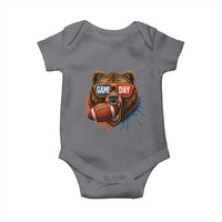 Cool Game Day Bear Graphic Baby Onesie Bold Football Fan Dripping Paint - Wonder Print Shop