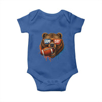 Cool Game Day Bear Graphic Baby Onesie Bold Football Fan Dripping Paint - Wonder Print Shop