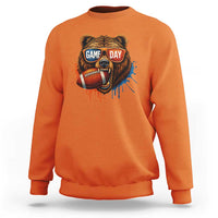 Cool Game Day Bear Graphic Sweatshirt Bold Football Fan Dripping Paint - Wonder Print Shop
