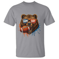 Cool Game Day Bear Graphic T Shirt Bold Football Fan Dripping Paint - Wonder Print Shop