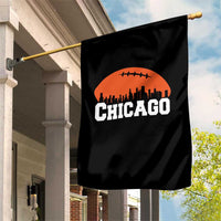 Chicago Skyline Football Graphic Garden Flag Bold Windy City Fan Art for Game Days - Wonder Print Shop
