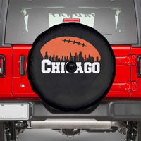 Chicago Skyline Football Graphic Spare Tire Cover Bold Windy City Fan Art for Game Days - Wonder Print Shop