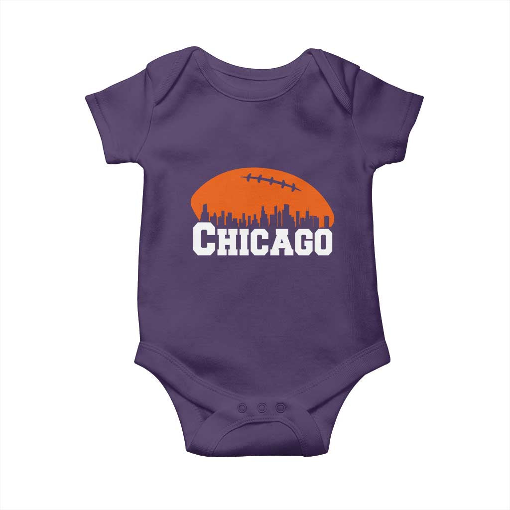 Chicago Skyline Football Graphic Baby Onesie Bold Windy City Fan Art for Game Days - Wonder Print Shop