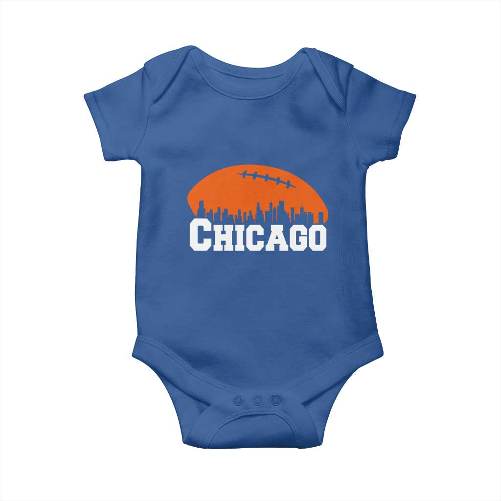 Chicago Skyline Football Graphic Baby Onesie Bold Windy City Fan Art for Game Days - Wonder Print Shop