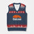 Chicago Skyline Football Graphic V-Neck Knit Sweater Vest Bold Windy City Fan Art for Game Days - Wonder Print Shop