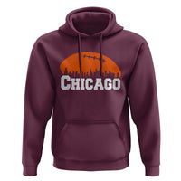 Chicago Skyline Football Graphic Hoodie Bold Windy City Fan Art for Game Days - Wonder Print Shop