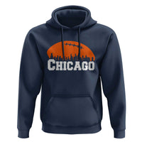 Chicago Skyline Football Graphic Hoodie Bold Windy City Fan Art for Game Days - Wonder Print Shop