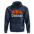 Chicago Skyline Football Graphic Hoodie Bold Windy City Fan Art for Game Days - Wonder Print Shop