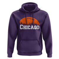 Chicago Skyline Football Graphic Hoodie Bold Windy City Fan Art for Game Days - Wonder Print Shop