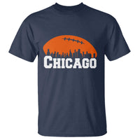 Chicago Skyline Football Graphic T Shirt Bold Windy City Fan Art for Game Days - Wonder Print Shop