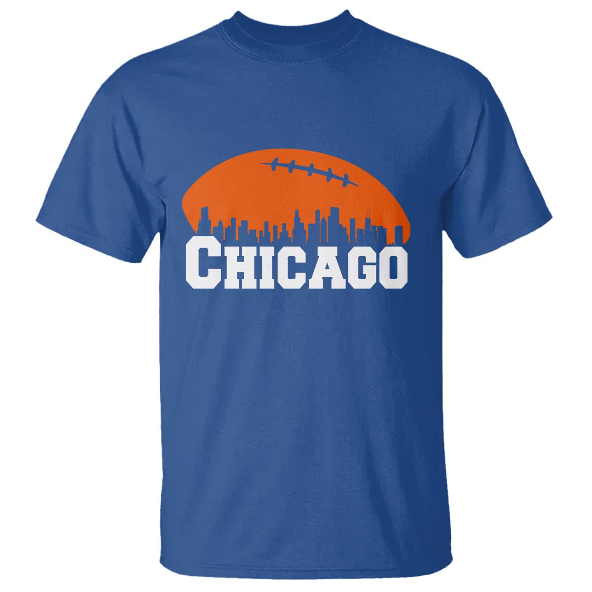 Chicago Skyline Football Graphic T Shirt Bold Windy City Fan Art for Game Days - Wonder Print Shop