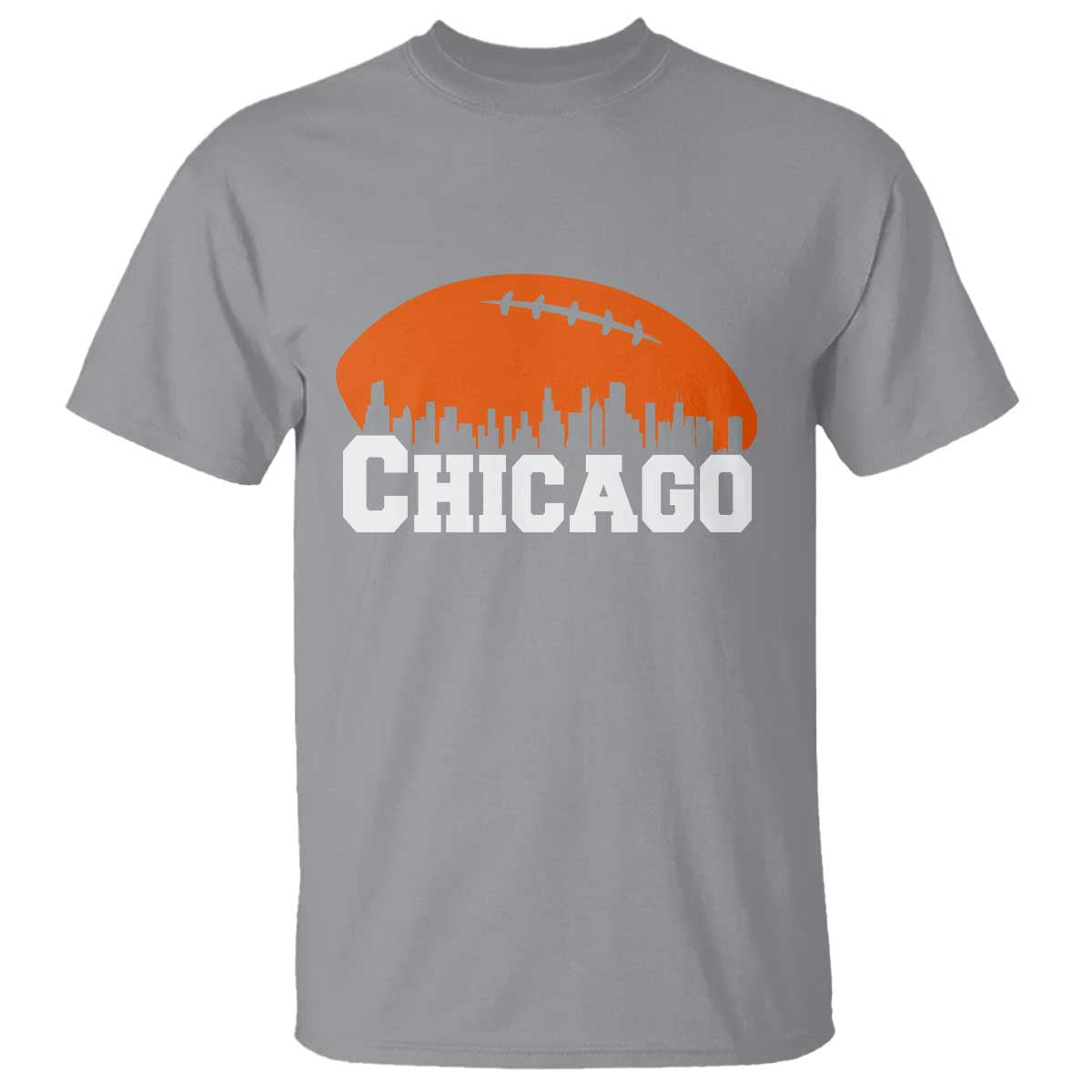 Chicago Skyline Football Graphic T Shirt Bold Windy City Fan Art for Game Days - Wonder Print Shop