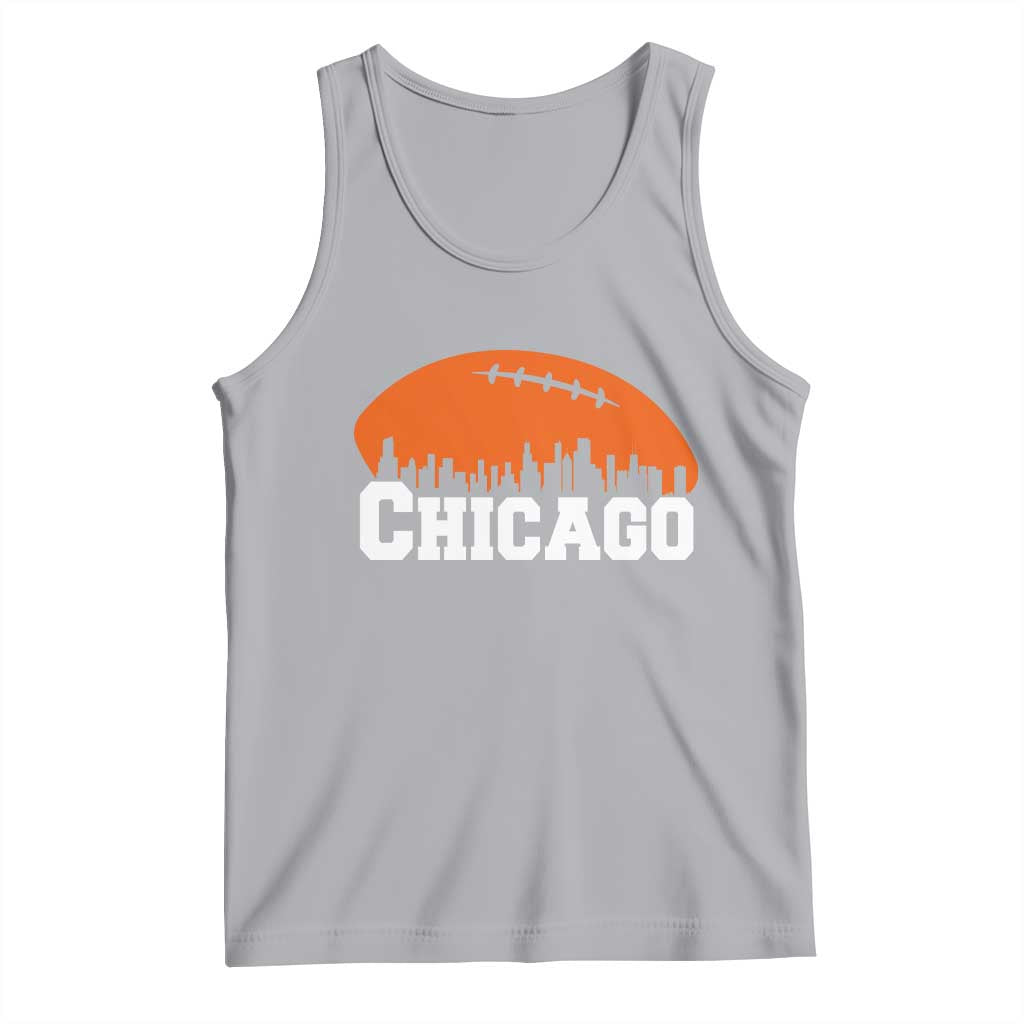 Chicago Skyline Football Graphic Tank Top Bold Windy City Fan Art for Game Days - Wonder Print Shop