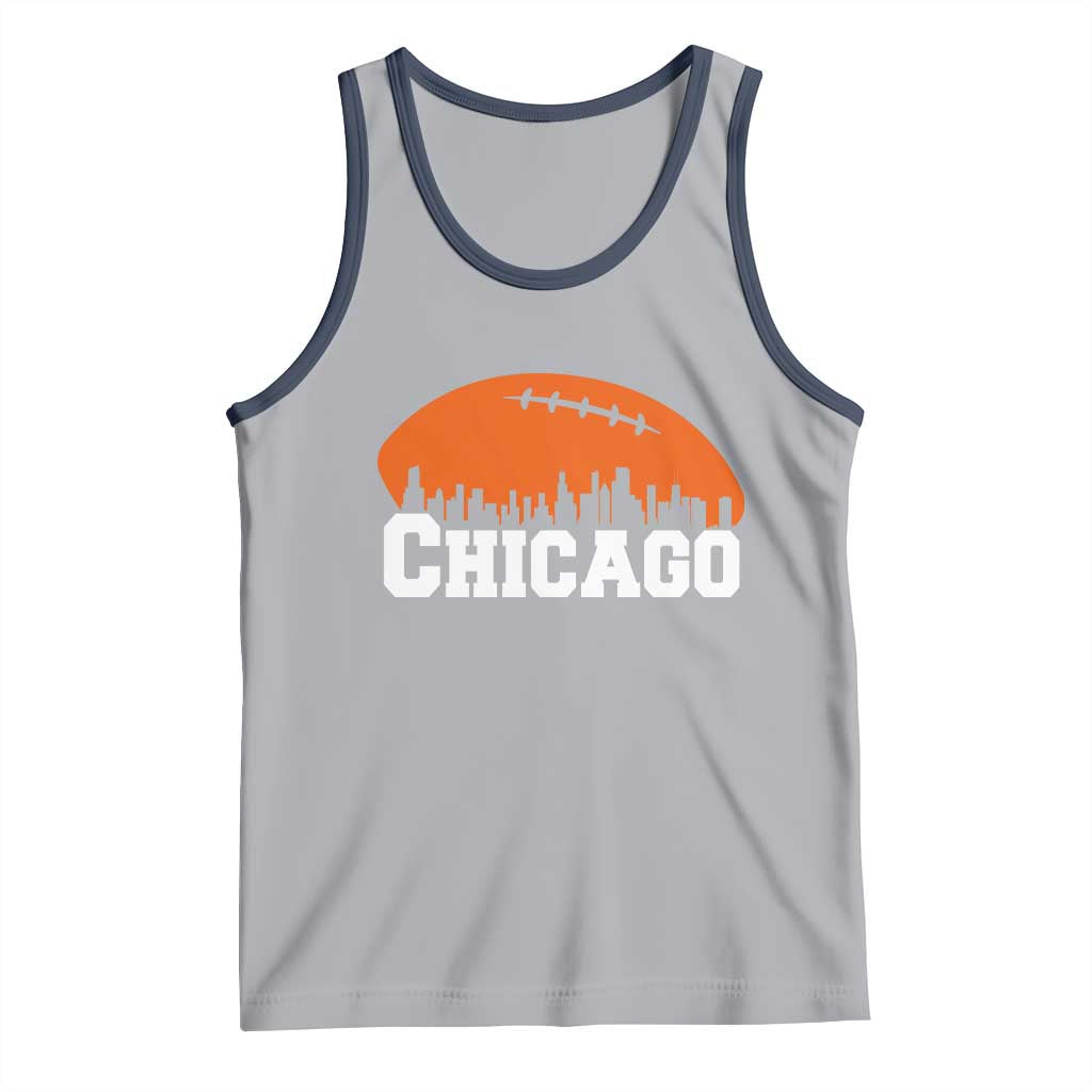 Chicago Skyline Football Graphic Tank Top Bold Windy City Fan Art for Game Days - Wonder Print Shop