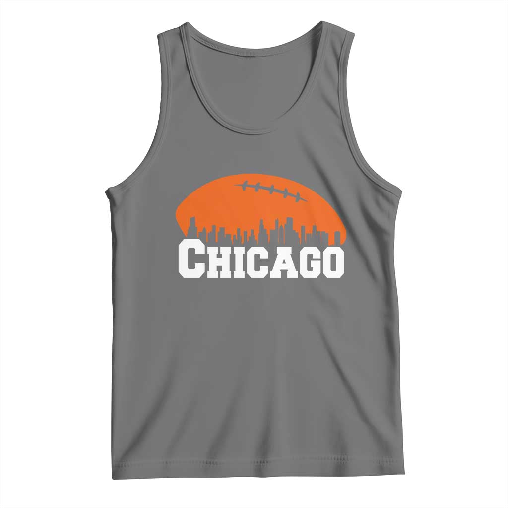 Chicago Skyline Football Graphic Tank Top Bold Windy City Fan Art for Game Days - Wonder Print Shop