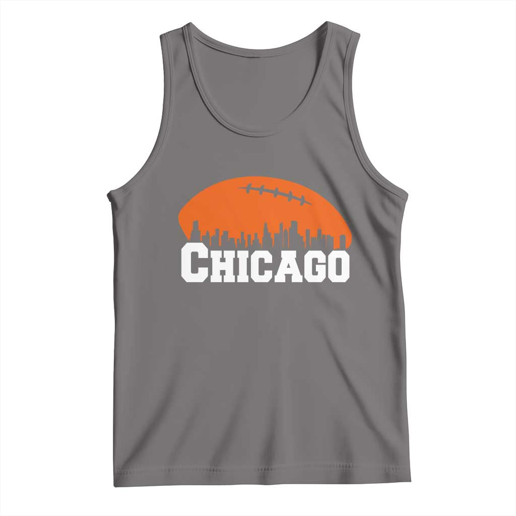 Chicago Skyline Football Graphic Tank Top Bold Windy City Fan Art for Game Days - Wonder Print Shop