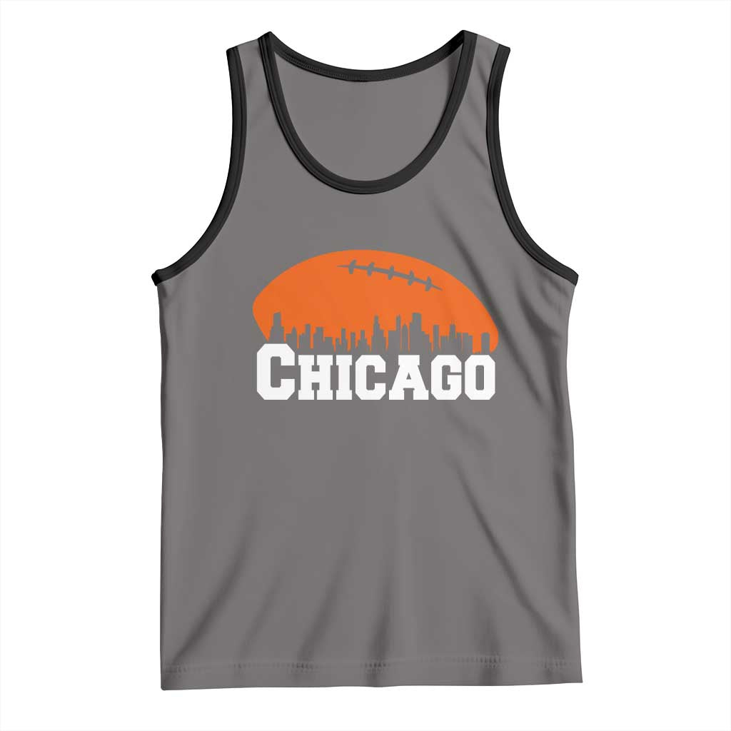 Chicago Skyline Football Graphic Tank Top Bold Windy City Fan Art for Game Days - Wonder Print Shop