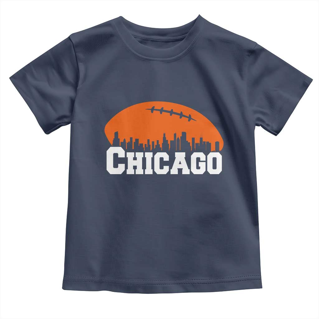 Chicago Skyline Football Graphic Toddler T Shirt Bold Windy City Fan Art for Game Days - Wonder Print Shop