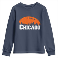 Chicago Skyline Football Graphic Youth Sweatshirt Bold Windy City Fan Art for Game Days - Wonder Print Shop
