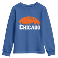 Chicago Skyline Football Graphic Youth Sweatshirt Bold Windy City Fan Art for Game Days - Wonder Print Shop
