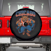 Fierce Football Bear Spare Tire Cover Chicago Fan Number 18 Bold Orange Game Day Spirit - Wonder Print Shop