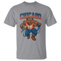 Fierce Football Bear T Shirt Chicago Fan Number 18 Bold Orange Game Day Spirit - Wonder Print Shop