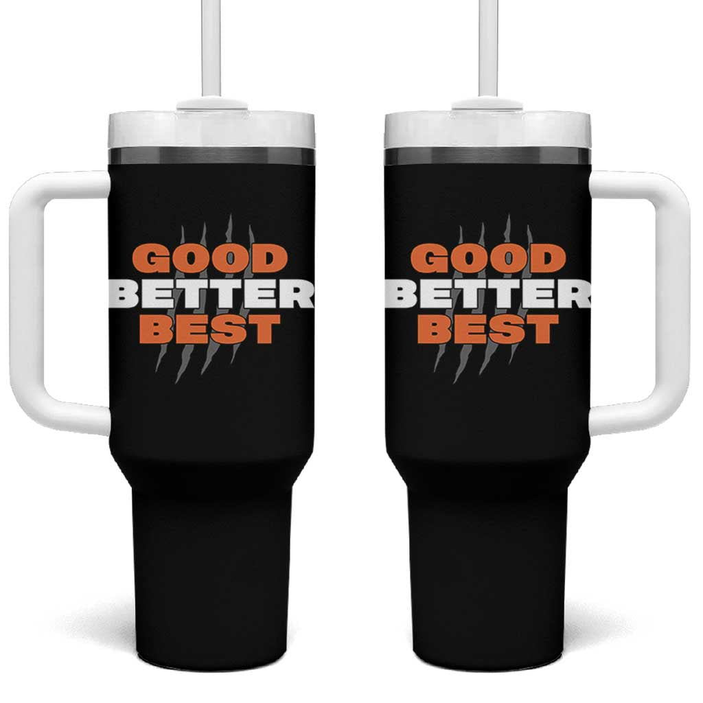 Good Better Best Chicago Football Inspirational Tumbler With Handle Fierce Bears Claw Graphic for Fan TS02