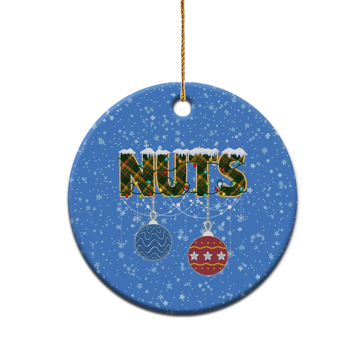 Couple Christmas Ceramic Ornament Funny Nuts Xmas Chestnuts - Wonder Print Shop
