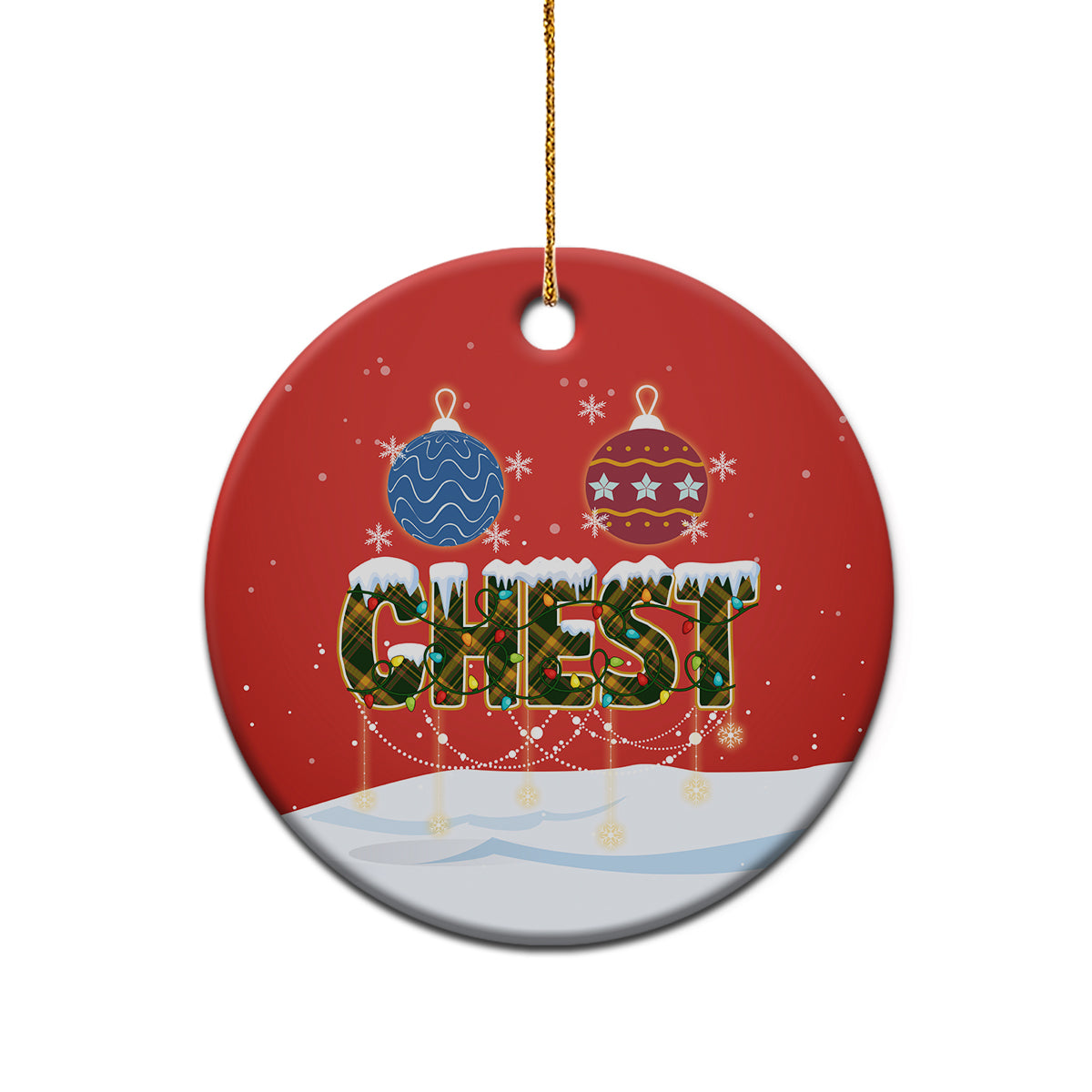 Couple Christmas Ceramic Ornament Funny Nuts Xmas Chestnuts - Wonder Print Shop