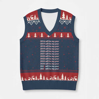 2026 2027 Will Be My Year Black V-Neck Knit Sweater Vest Funny New Year Motivation Comeback Energy - Wonder Print Shop