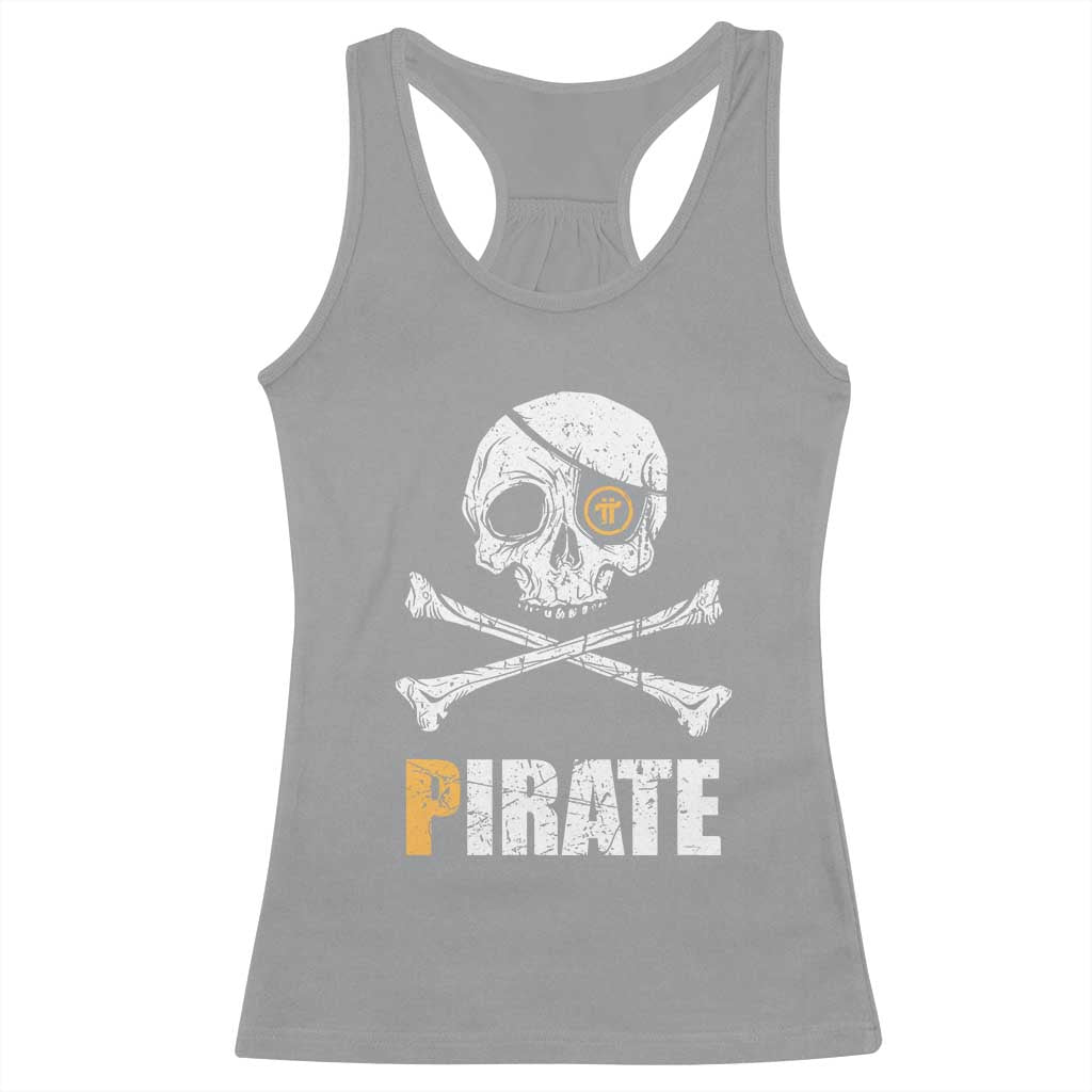 Funny Pirate Pi Cryptocurrency Racerback Tank Top Crypto Coins Blockchain Mining - Wonder Print Shop