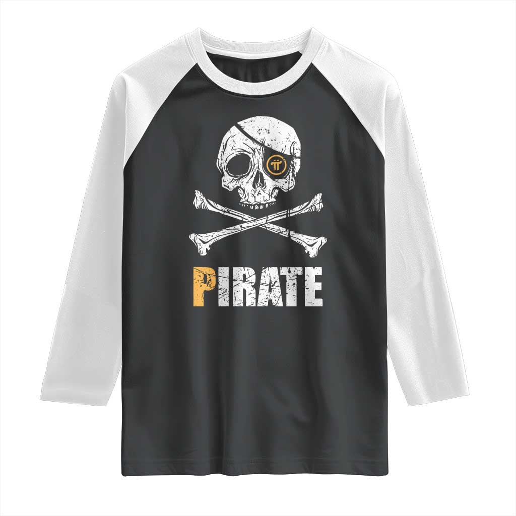 Funny Pirate Pi Cryptocurrency Raglan Shirt Crypto Coins Blockchain Mining - Wonder Print Shop