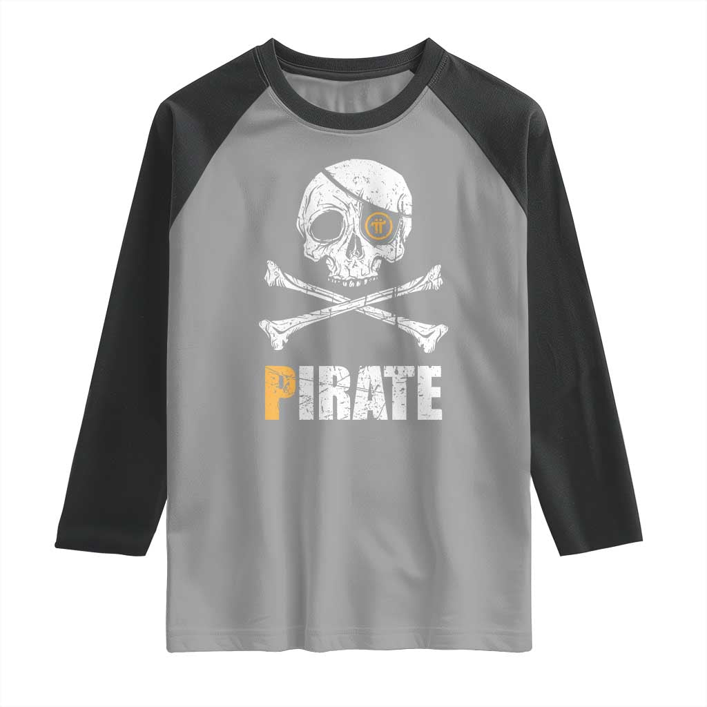 Funny Pirate Pi Cryptocurrency Raglan Shirt Crypto Coins Blockchain Mining - Wonder Print Shop