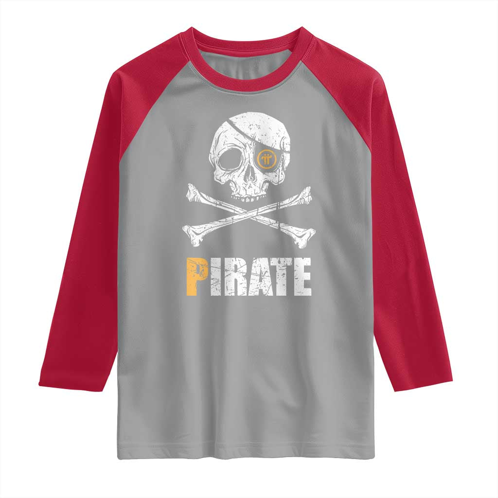 Funny Pirate Pi Cryptocurrency Raglan Shirt Crypto Coins Blockchain Mining - Wonder Print Shop