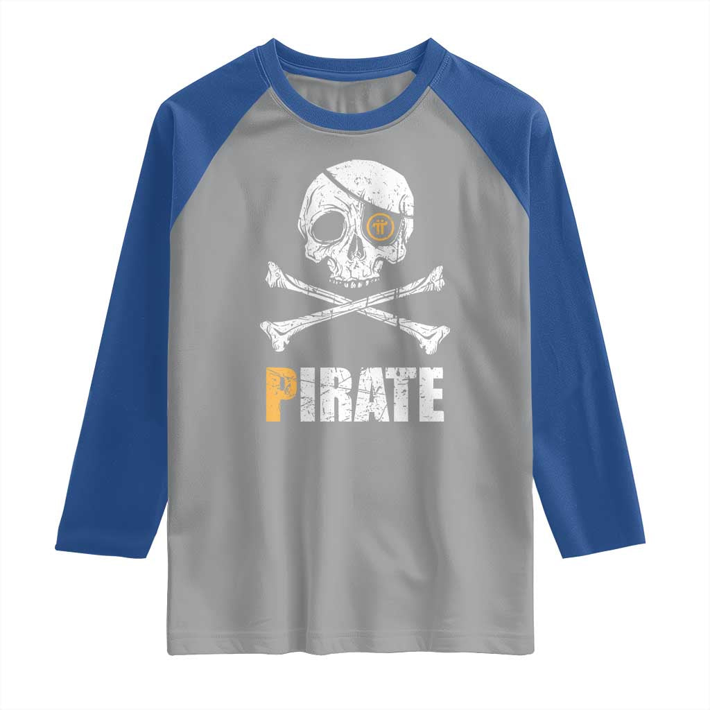 Funny Pirate Pi Cryptocurrency Raglan Shirt Crypto Coins Blockchain Mining - Wonder Print Shop