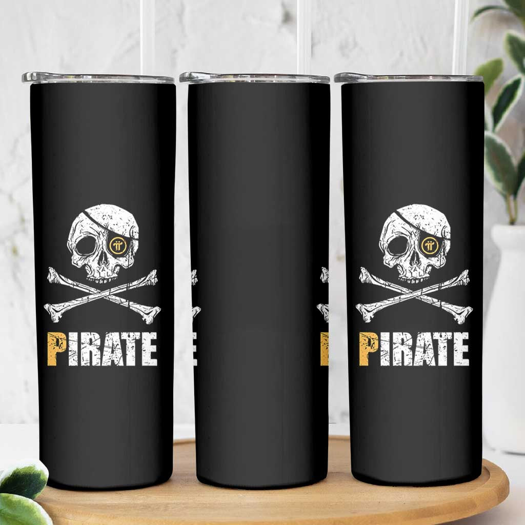 Funny Pirate Pi Cryptocurrency Skinny Tumbler Crypto Coins Blockchain Mining - Wonder Print Shop