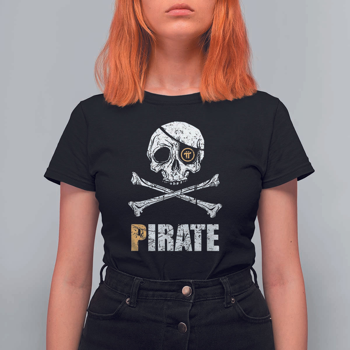 Funny Pirate Pi Cryptocurrency T Shirt For Women Crypto Coins Blockchain Mining - Wonder Print Shop