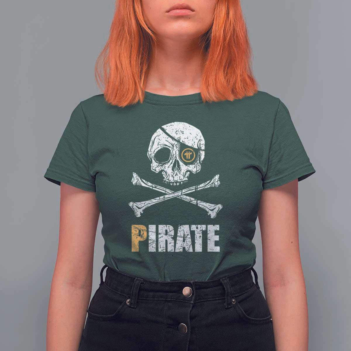 Funny Pirate Pi Cryptocurrency T Shirt For Women Crypto Coins Blockchain Mining - Wonder Print Shop