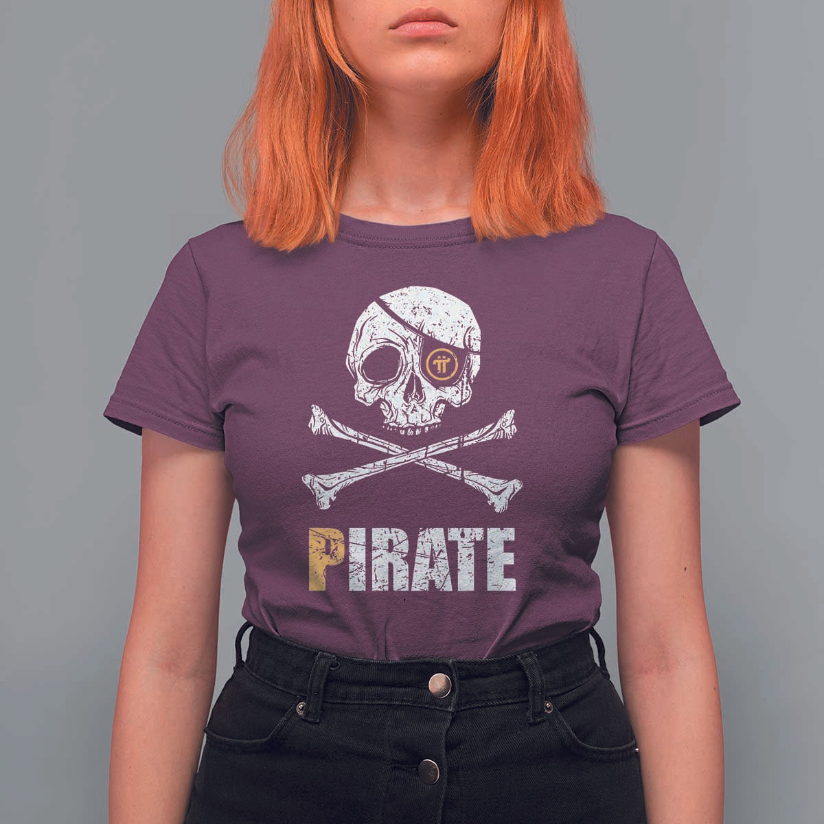 Funny Pirate Pi Cryptocurrency T Shirt For Women Crypto Coins Blockchain Mining - Wonder Print Shop