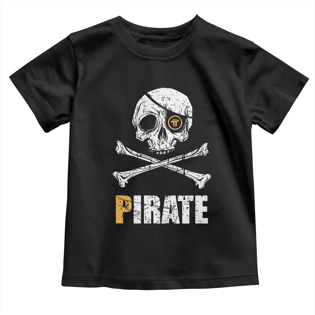 Funny Pirate Pi Cryptocurrency Toddler T Shirt Crypto Coins Blockchain Mining - Wonder Print Shop
