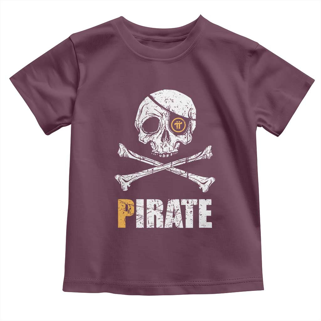 Funny Pirate Pi Cryptocurrency Toddler T Shirt Crypto Coins Blockchain Mining - Wonder Print Shop