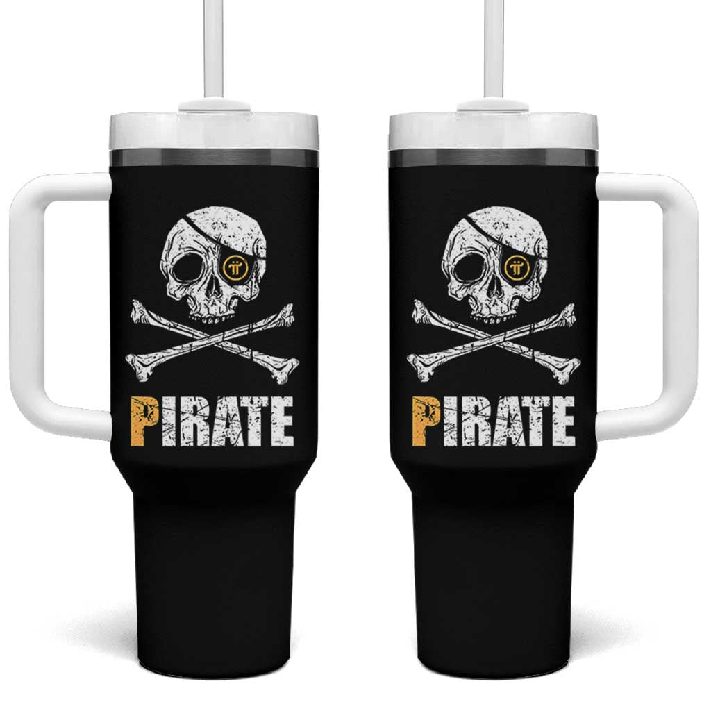 Funny Pirate Pi Cryptocurrency Tumbler With Handle Crypto Coins Blockchain Mining - Wonder Print Shop