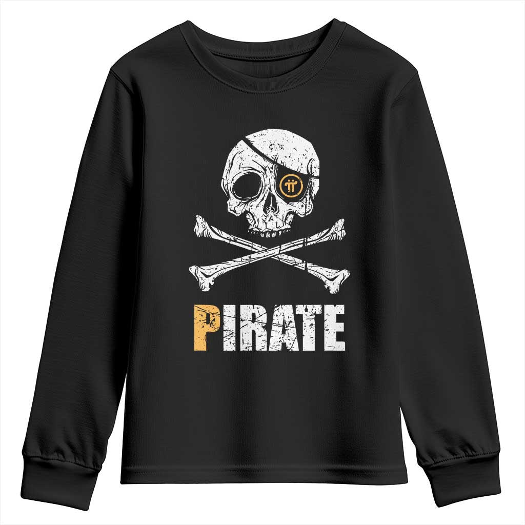 Funny Pirate Pi Cryptocurrency Youth Sweatshirt Crypto Coins Blockchain Mining - Wonder Print Shop