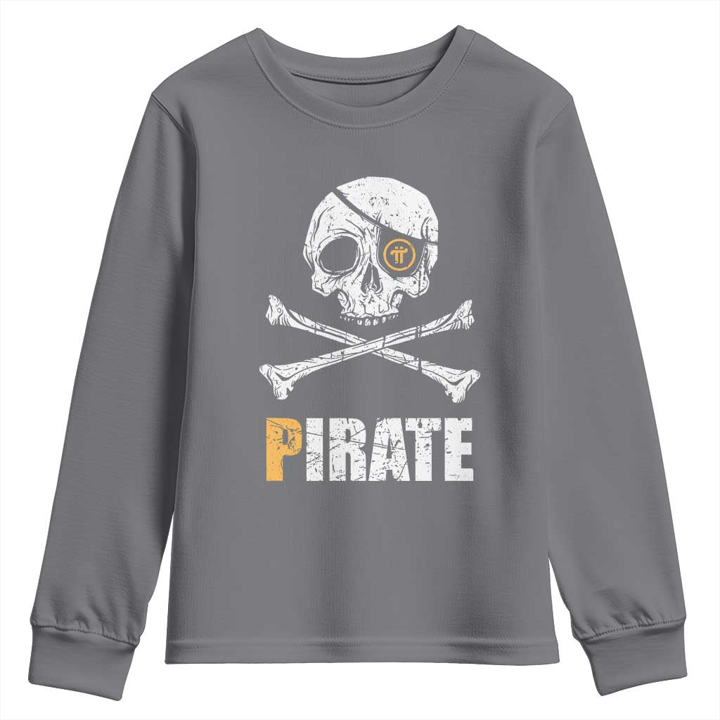 Funny Pirate Pi Cryptocurrency Youth Sweatshirt Crypto Coins Blockchain Mining - Wonder Print Shop