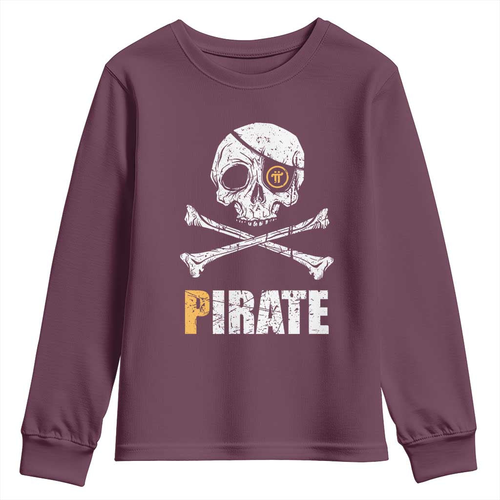 Funny Pirate Pi Cryptocurrency Youth Sweatshirt Crypto Coins Blockchain Mining - Wonder Print Shop