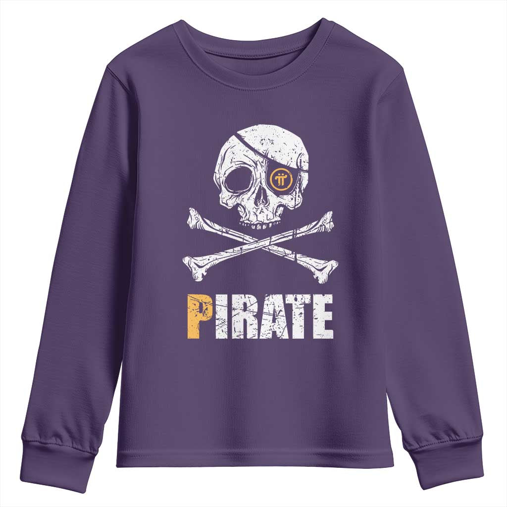 Funny Pirate Pi Cryptocurrency Youth Sweatshirt Crypto Coins Blockchain Mining - Wonder Print Shop